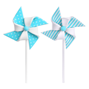 Blue Pinwheel Decorations (Pack of 4 - 2 small and 2 large)