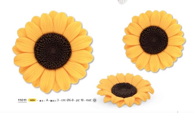 Sugar Sunflowers Pack of 6 (2 Large and 1 Small)