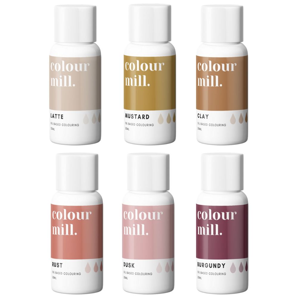 Colour Mill 20ml - NEW COLOURS! Set of 6 - Clay, Mustard, Latte, Rust, Dusk
