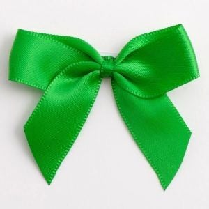 Satin Cakesicle  Bows - 5cm Self Adhesive Pack of 12 - EMERALD GREEN