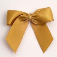Satin Cakesicle  Bows - 5cm Self Adhesive Pack of 12 - GOLD