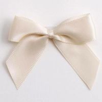 Satin Cakesicle  Bows - 5cm Self Adhesive Pack of 12 - IVORY