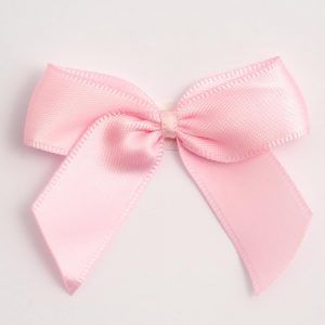 Satin Cakesicle  Bows - 5cm Self Adhesive Pack of 12 - PALE PINK