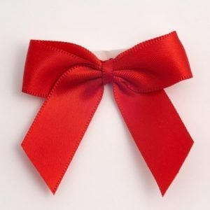 Satin Cakesicle  Bows - 5cm Self Adhesive Pack of 12 - RED