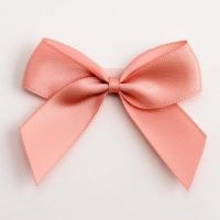 Satin Cakesicle  Bows - 5cm Self Adhesive Pack of 12 - ROSE GOLD