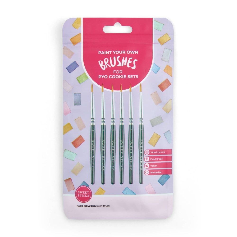 Sweet Sticks Food Grade Brushes Pack of 6 #1 for PYO Tabs