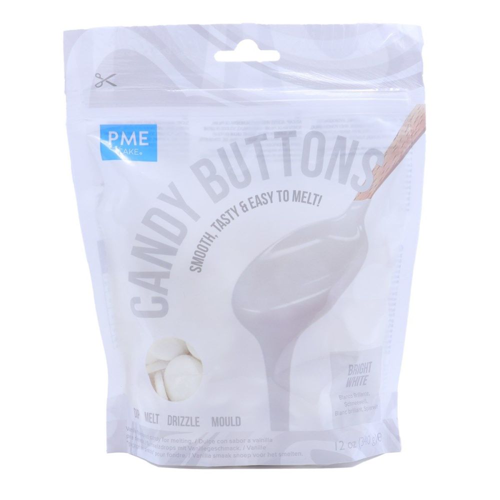 PME Candy Buttons - BRIGHT WHITE 340g