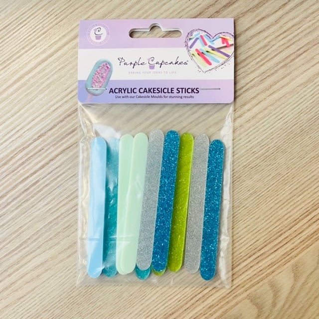 Purple Cupcakes Acrylic Ice Cream Sticks - BLUEBERRY PIE BLUE GREEN SET (Se