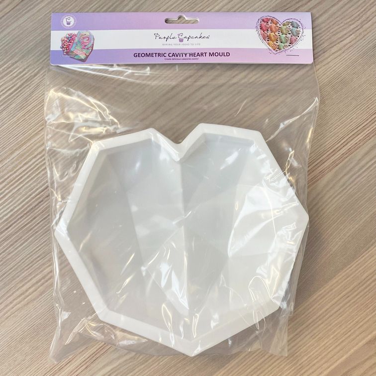 Geometric Cake Heart Mould - Geo Cake Hearts - Large - 1 heart mould