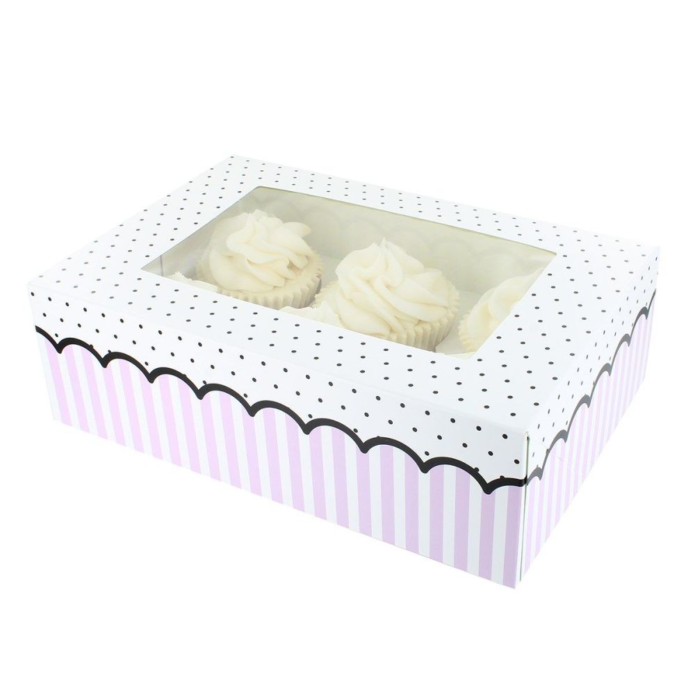 Patterned Cupcake Boxes (1 Box)