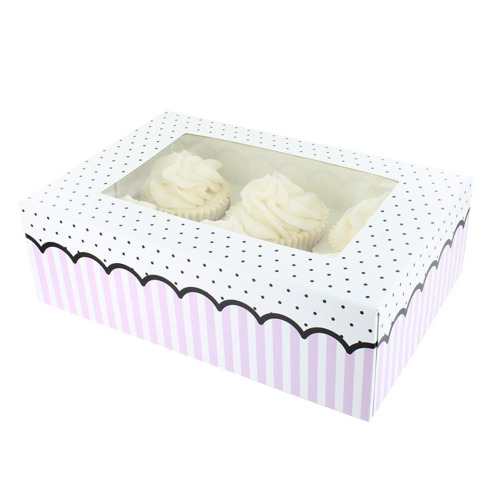 Patterned Cupcake Boxes (1 Box)    CHOOSE FROM 5 DESIGNS