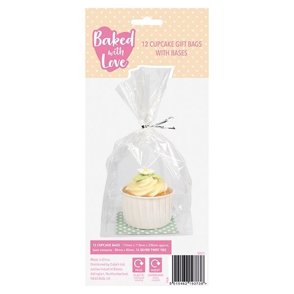Cupcake Gift Bag with Base - Pack of 12