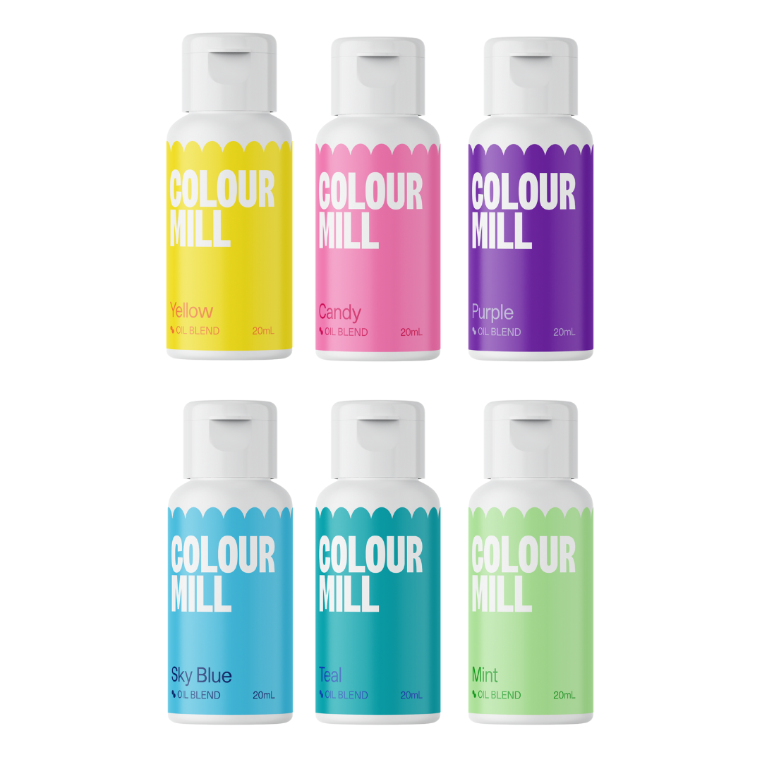 6 Pack  Pool Party - Colour Mill 20ml  - Yellow, Candy, Purple, Sky Blue, Teal & Mint