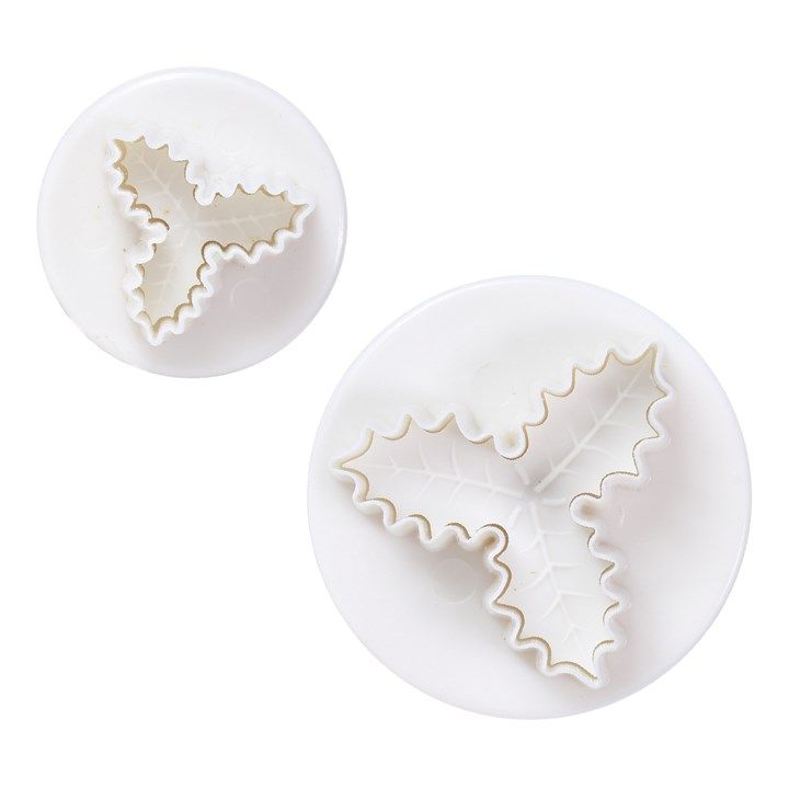 Cake Star Triple Holly Plunger Cutters - 2 pack