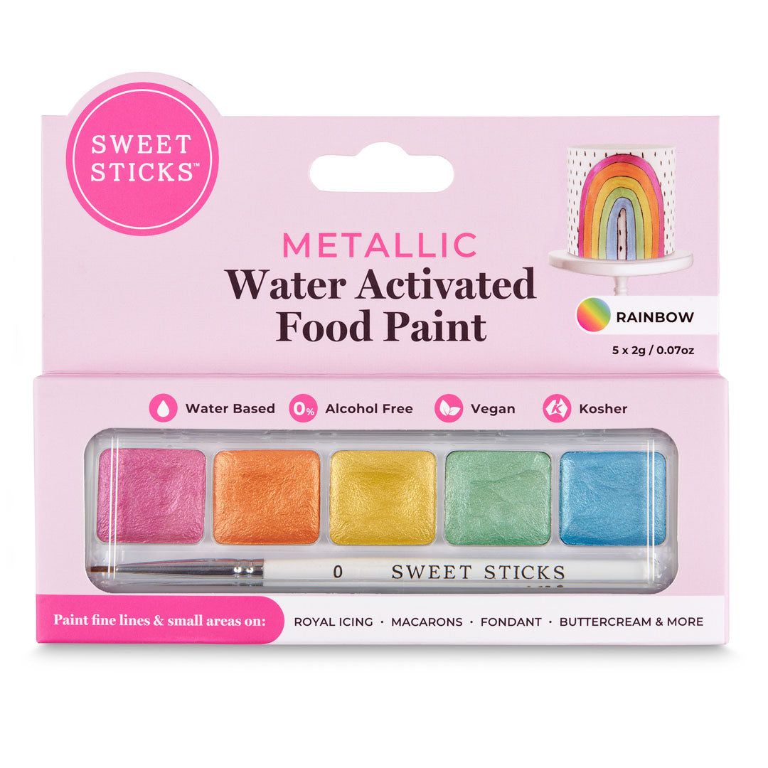 Sweet Sticks - Water Activated Food Paint with brush - Mini Palette - Rainbow
