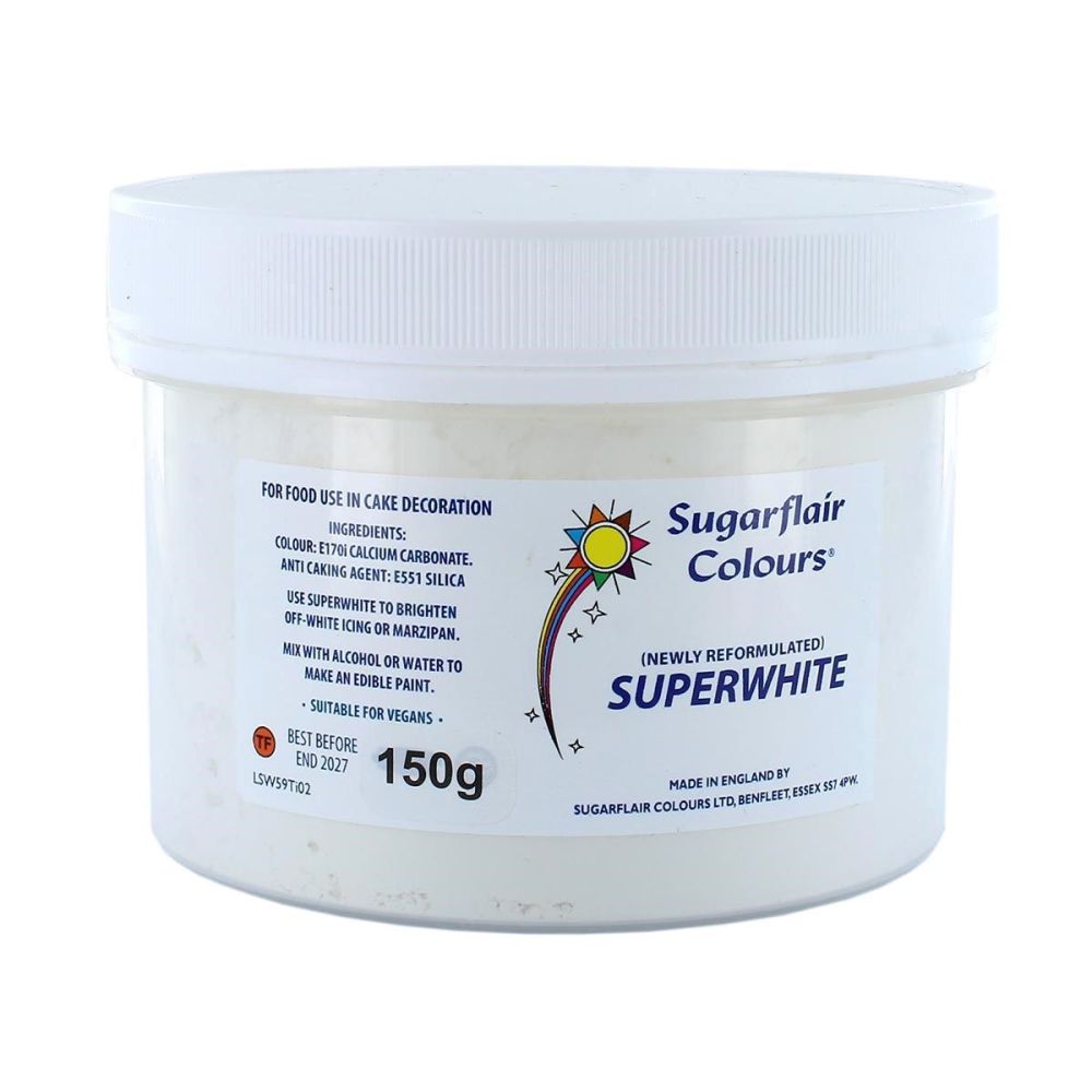 Sugarflair Superwhite 150g Large Tub E171 Free