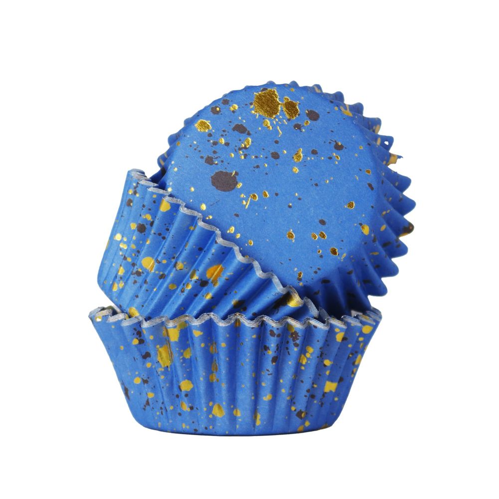 PME Foil Lined Cupcake Cases Pack of 30 - Blue with Gold Flecks