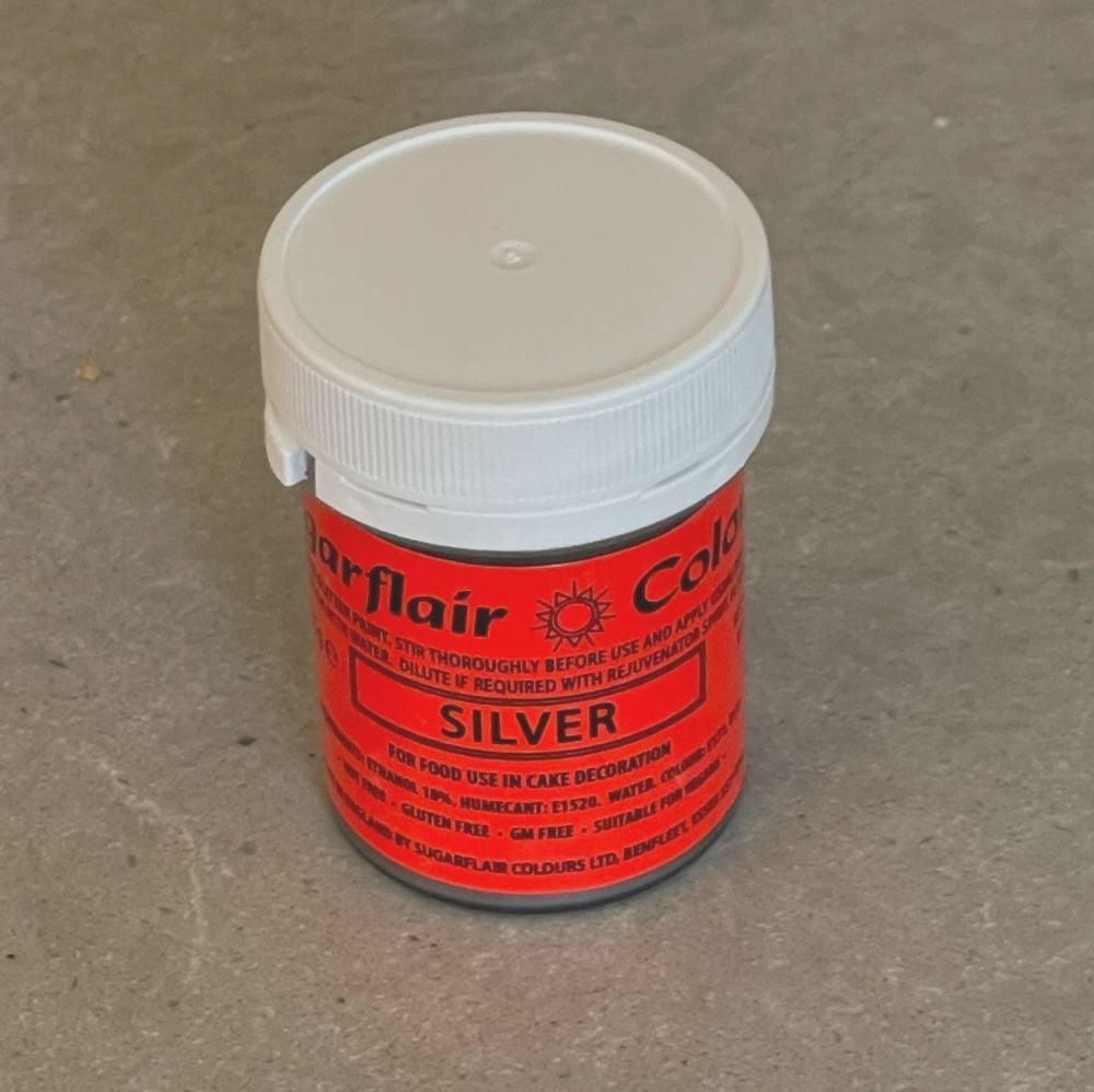 Sugarflair Edible Glitter Paint Silver - 35g