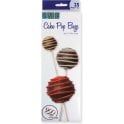 CAKE POP BAGS WITH SILVER TIES PK/25 (254 X 76MM / 10 X 3”)