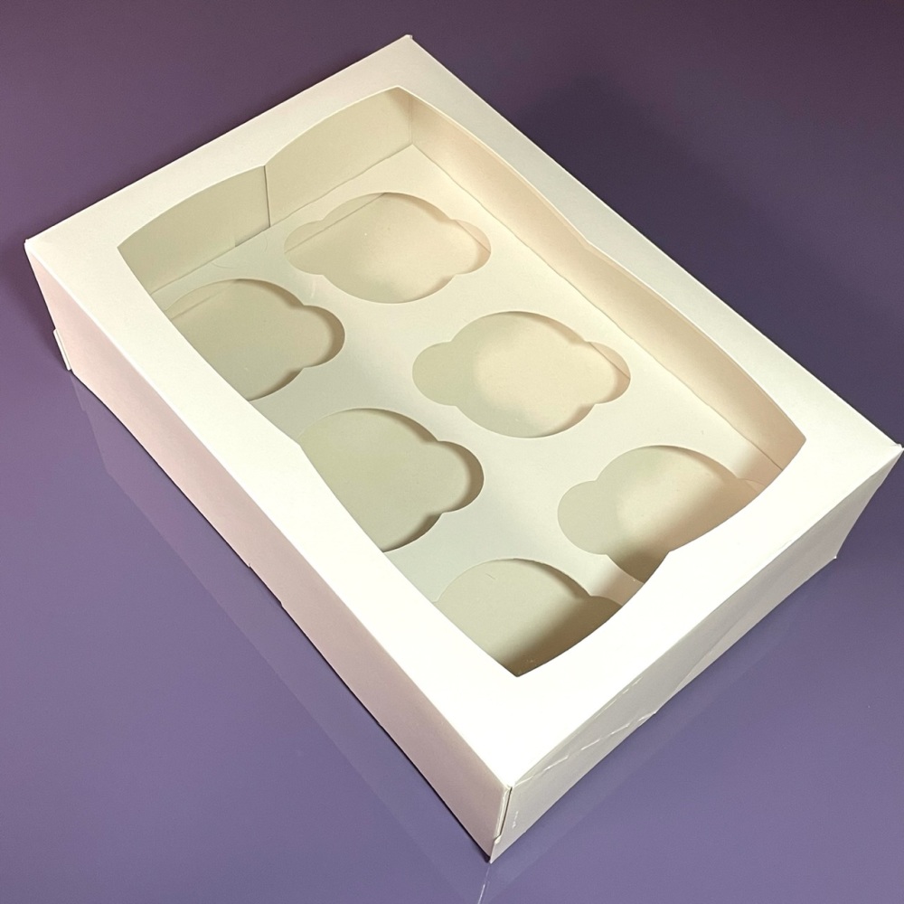 Cupcake Boxes (x 4 boxes) Choose Std or Deep - 6 Cupcakes