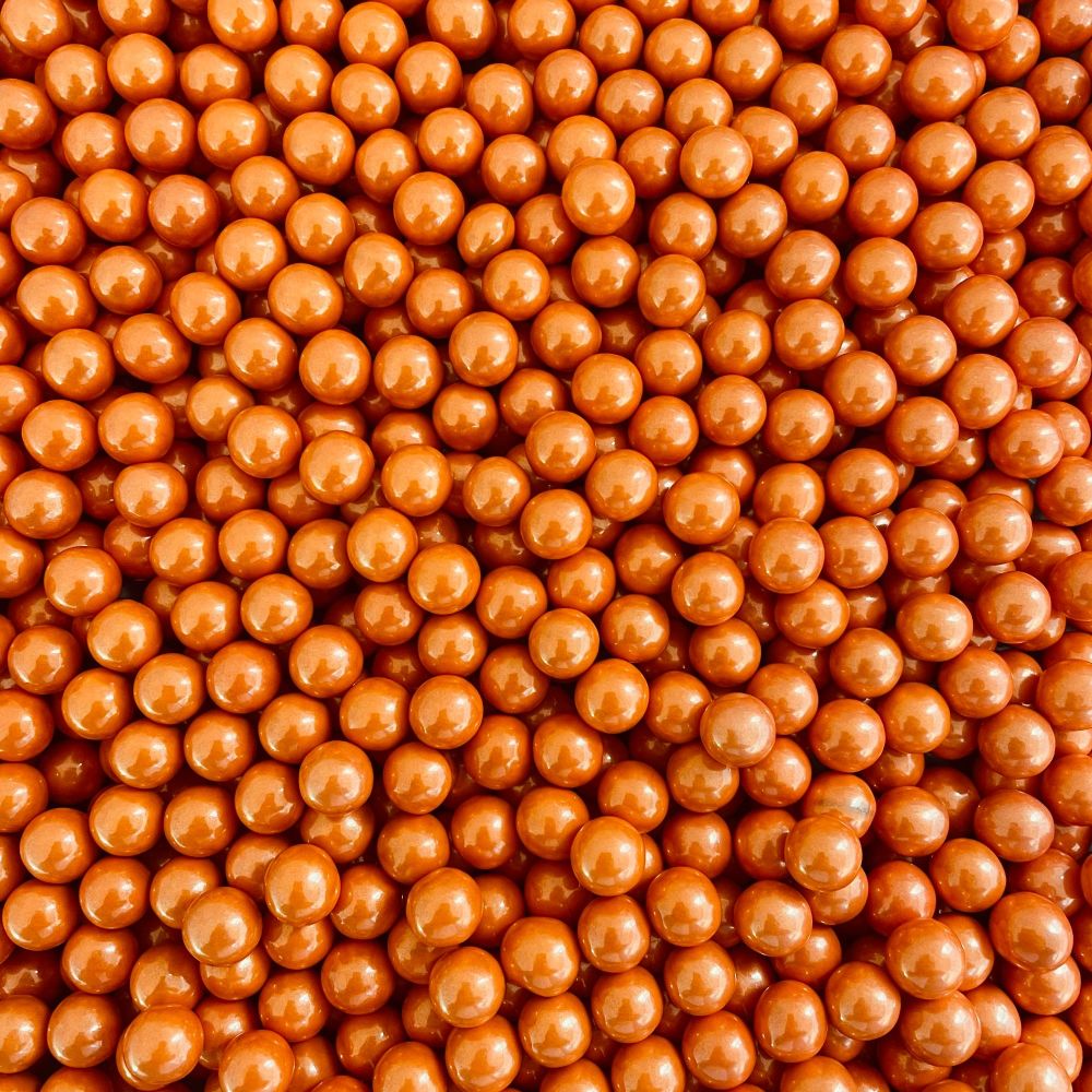 Large Sugar Pearls 10mm - Pearl Orange