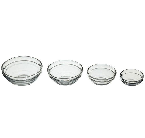 KitchenCraft Set of 4 Glass Preparation Bowls