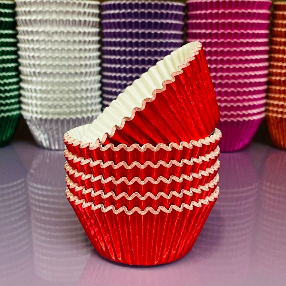 Cupcake Cases FOIL - Red