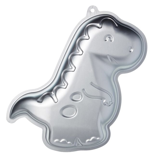 KitchenCraft Silver Anodised Dinosaur Shaped Cake Pan (Sweetly Does It)