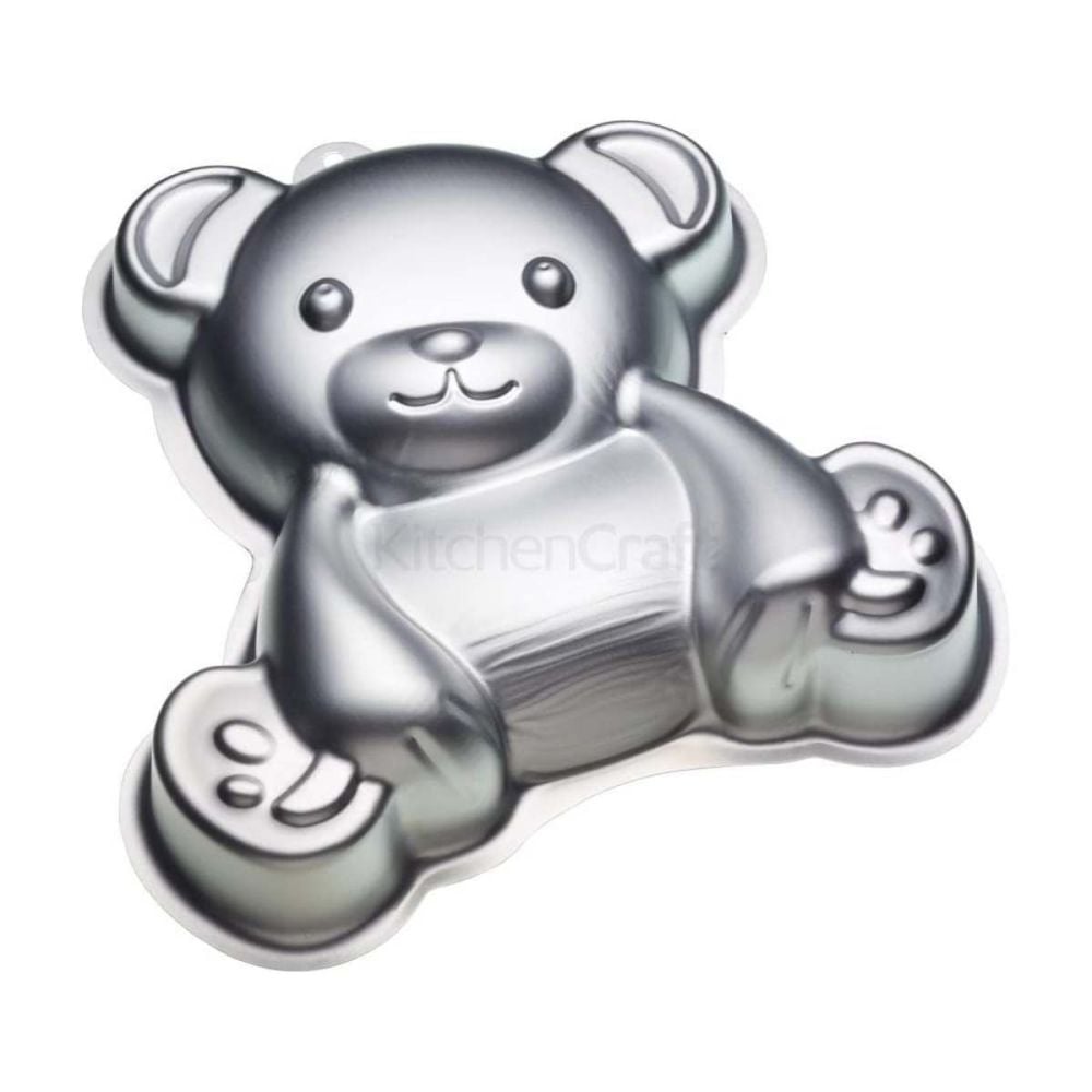 KitchenCraft Silver Anodised Bear Shaped Cake Pan (Sweetly Does It)