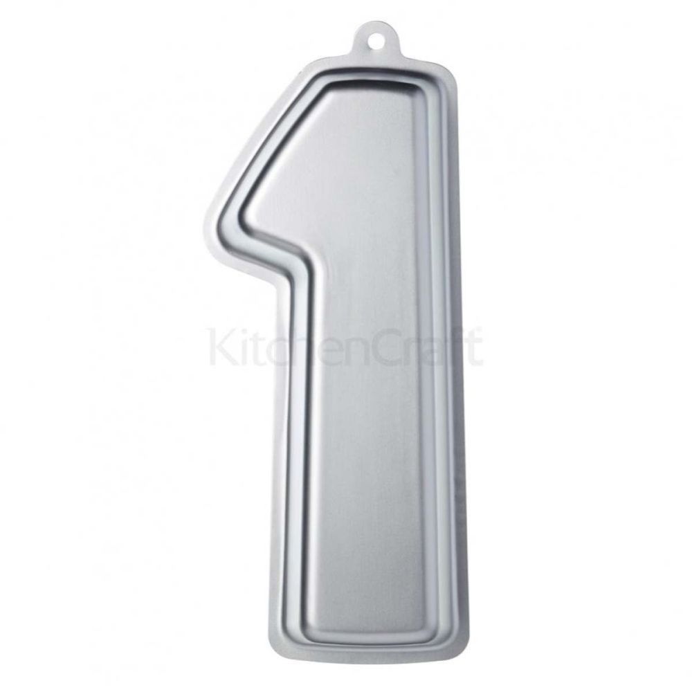 KitchenCraft Silver Anodised Number One 1 Shaped Cake Pan (Sweetly Does It)