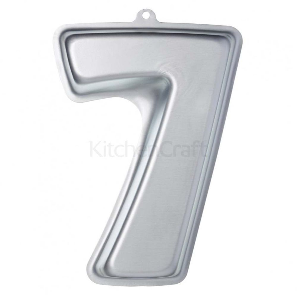 KitchenCraft Silver Anodised Number Seven 7 Shaped Cake Pan (Sweetly Does It)
