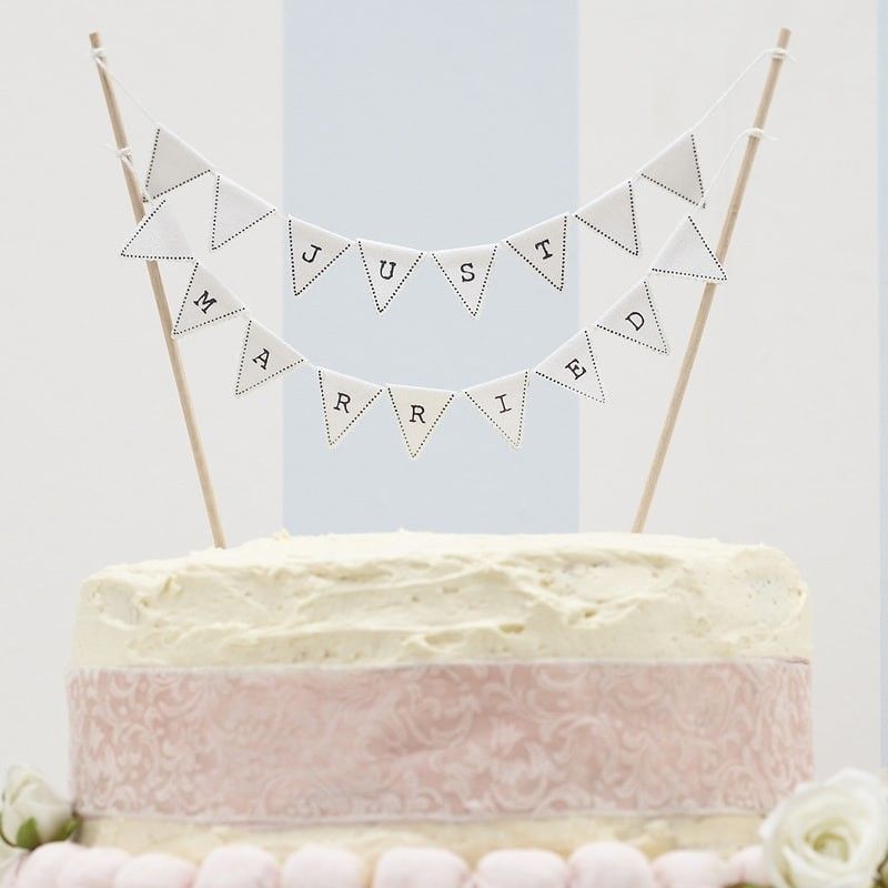 Ginger Ray - Just Married - Cake Bunting - White Vintage Lace