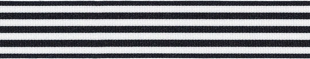 Woven Ribbon: Stripes - BLACK & White - 16mm x 5mtrs