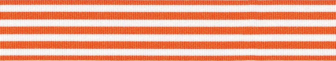 Woven Ribbon: Stripes - ORANGE & White - 16mm x 5mtrs