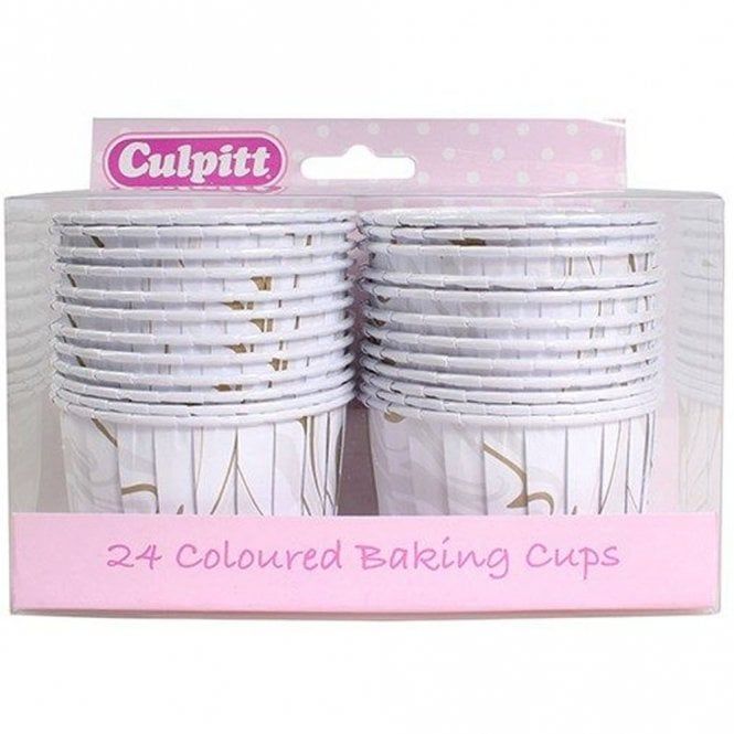 Baking Cups - Marble Silver  Gold