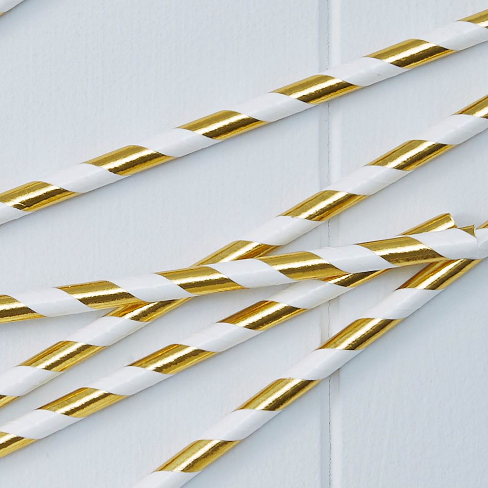 Ginger Ray - Paper Straws - Gold Metallic (pack of 25)