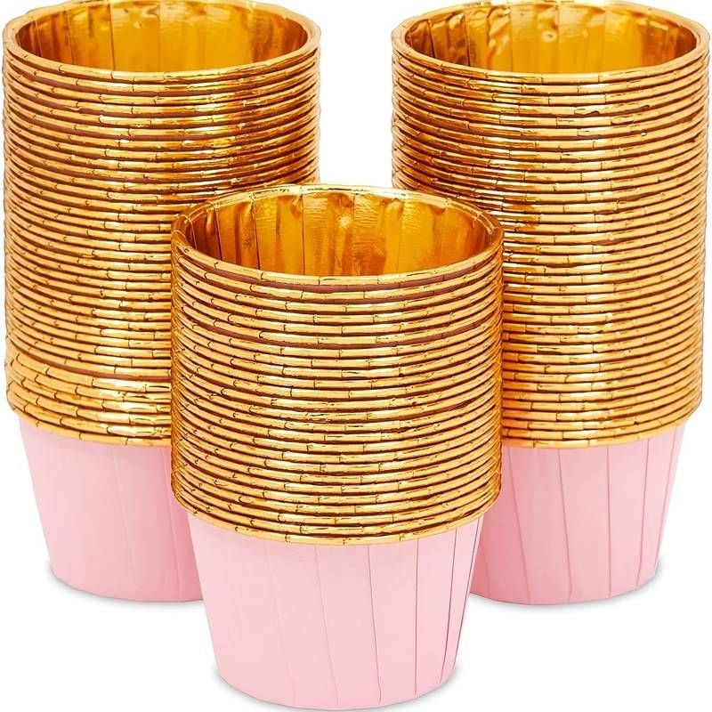 Baking Cups (Pack of 12) - PINK & GOLD