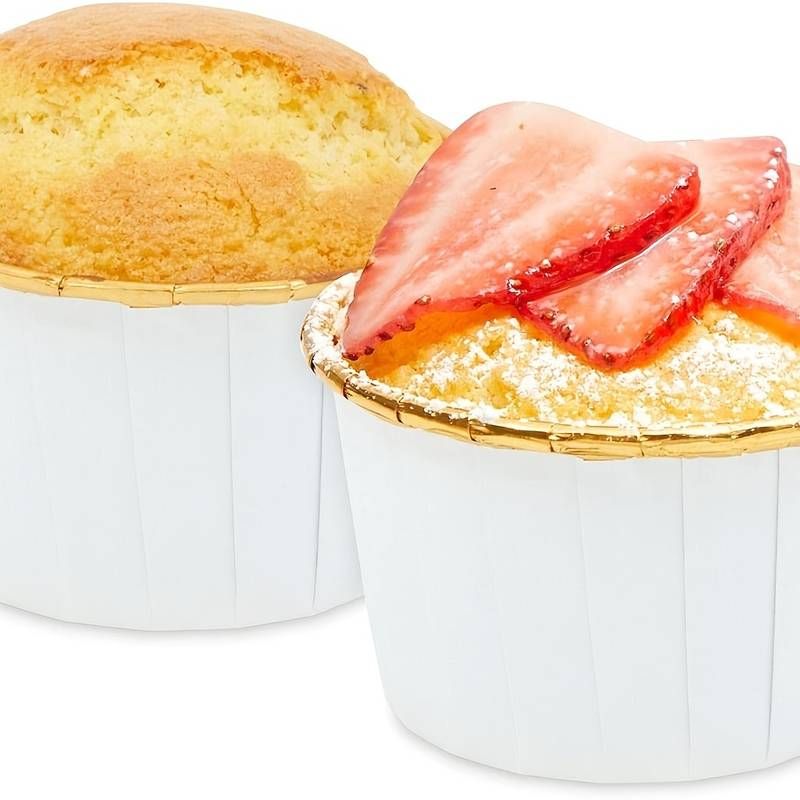 Baking Cups (Pack of 12) - WHITE & GOLD