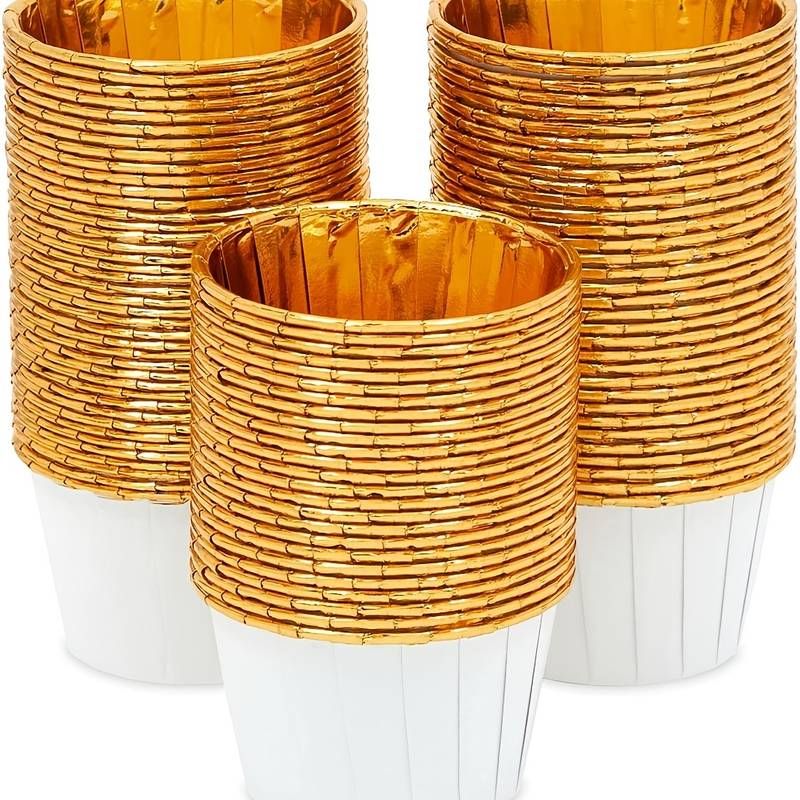 Baking Cups (Pack of 12) - WHITE & GOLD