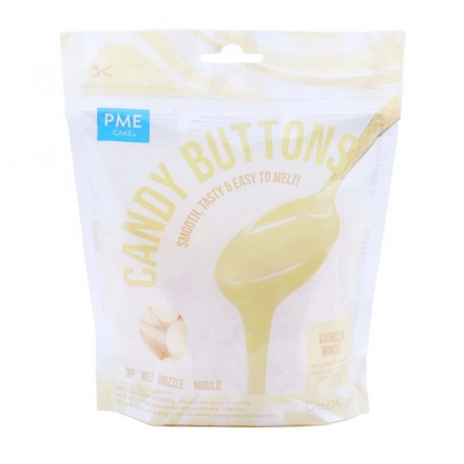 PME Candy Buttons - VANILLA WHITE 340g