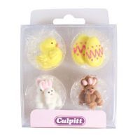 Culpitt Chick, Egg and Rabbit Sugar Piping Decorations x 12 - BB 02/12/23