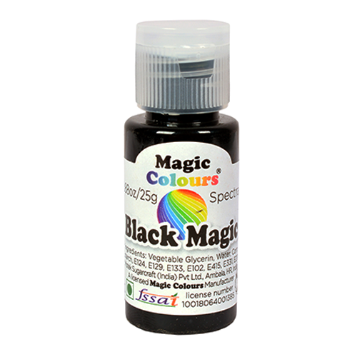 Magic Colours Spectral Mini Food Gel Colour 25ml - BLACK MAGIC