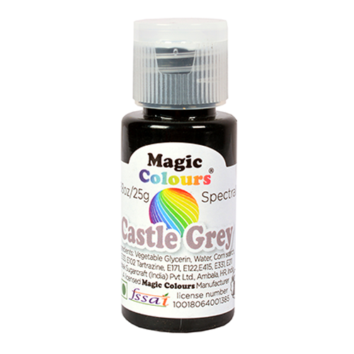 Magic Colours Spectral Radiant Food Gel Colour 25ml - CASTLE GREY