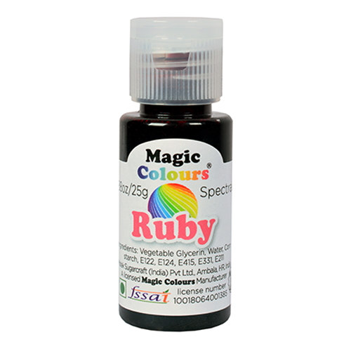 Magic Colours Spectral Radiant Food Gel Colour 25ml - RUBY