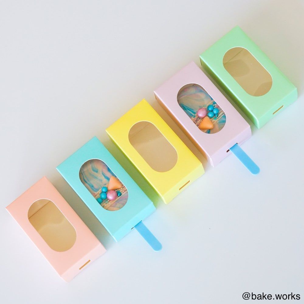 Pastel Cakesicle Box for a single Cakesicle (Pack of 10) - Choose Colour