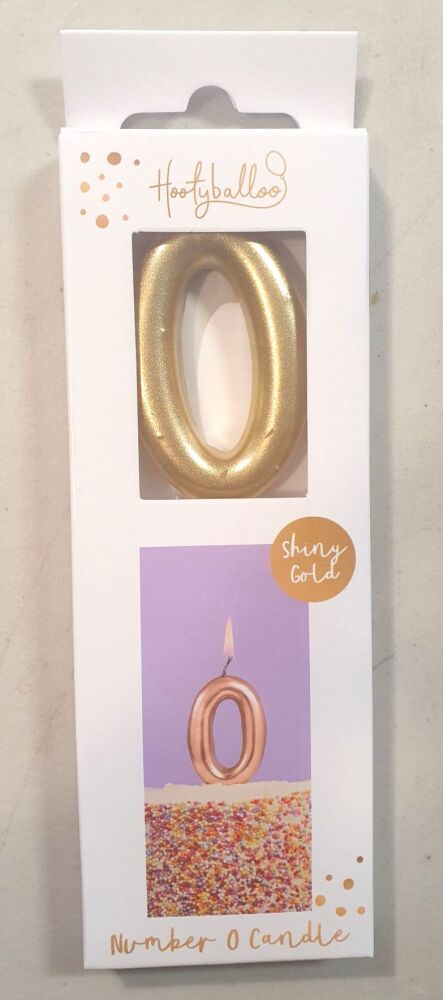 Number 0 Gold Candle - *Slightly Imperfect*