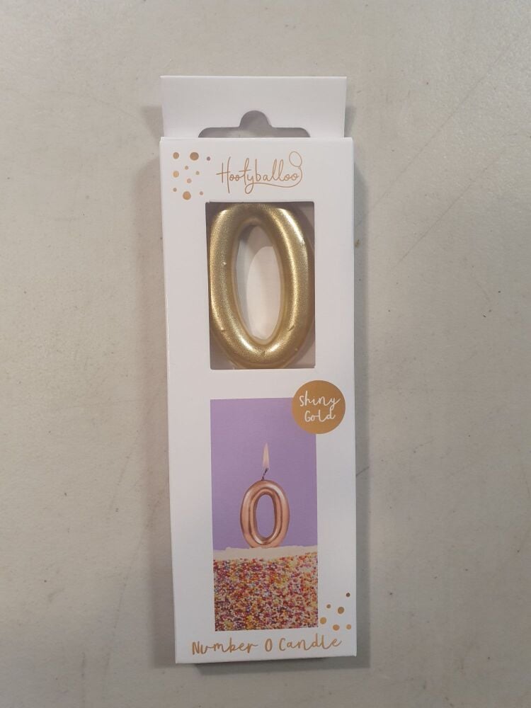 Number 0 Gold Candle - *Slightly Imperfect*