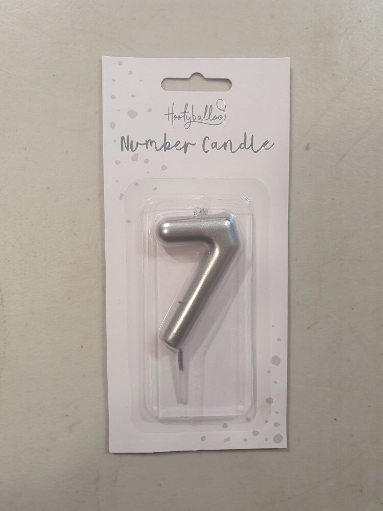 Number 7 Silver Candle - *Slightly Imperfect*