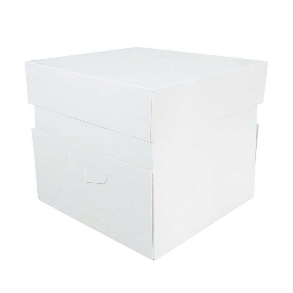 White Cake Box - 12" Square / 9" Tall Standard PLUS (Pack of 4)
