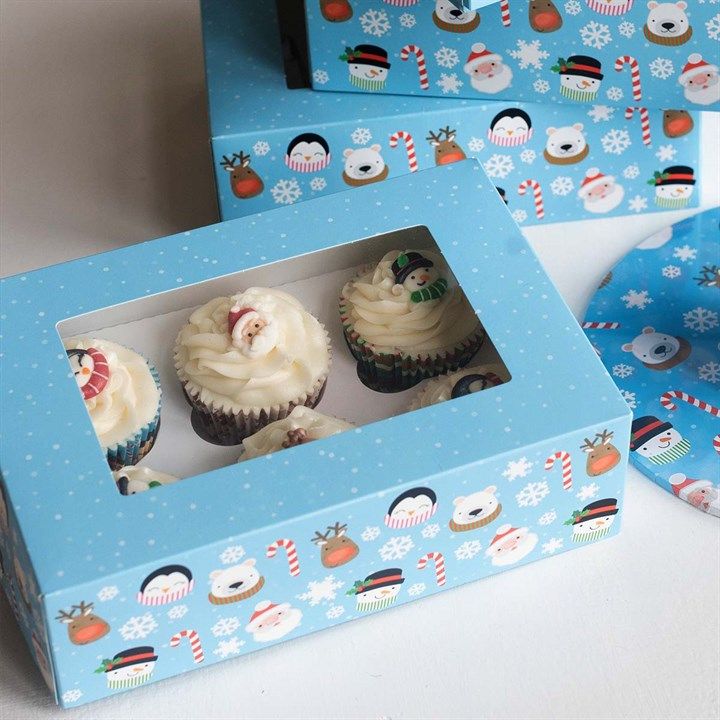 Christmas Friends - 6/12 Cupcake Box (PACK OF 1 SINGLE)
